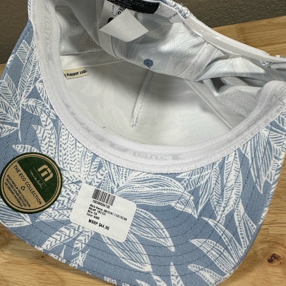 Travis Mathew Golf Snapback Hat Blue Floral Palm Ancient Fortress Eco Collection - Picture 6 of 6